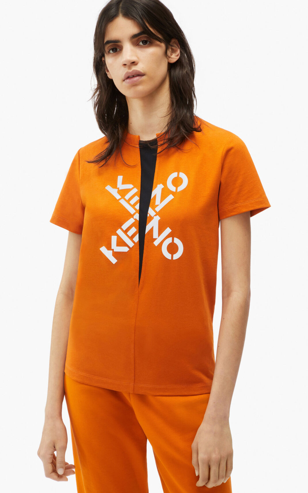 Kenzo Big X Sport Póló Női MélyNarancssárga | ID.879924